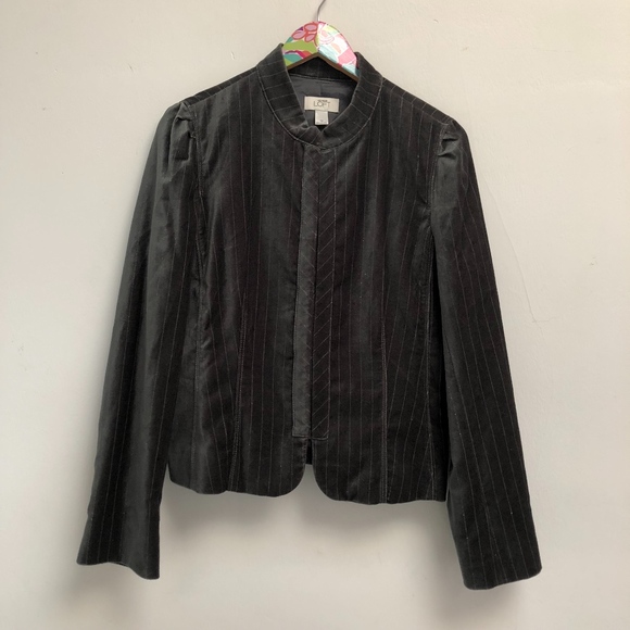 LOFT Jackets & Blazers - LOFT Velour pinstripe jacket size 12
